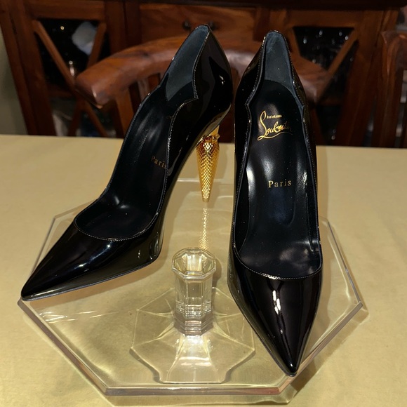 Christian Louboutin Lipchick Pump Black Patent Leather 100MM 38.5 - Picture 12 of 17